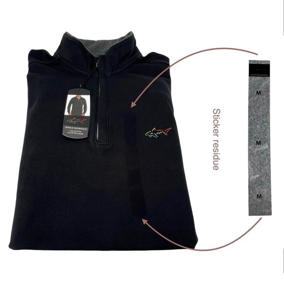Greg Norman 1/4-Zip Cotton Sweatshirt + T-Shirt Men’s Size Medium Black New NWT - Picture 4 of 8
